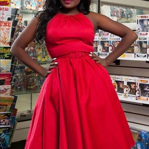 Pinup couture red Harley dress only worn once